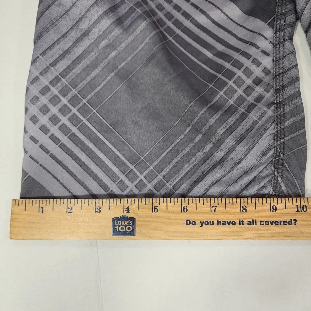 Hurley Board Short sz 30 Men Gray Abstract Plaid Swim Surfer Skater Beach Preppy